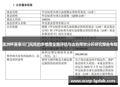 美洲杯赛事冷门风险的多维度全面评估与走势预警分析研究报告专题 美洲杯赛事冷门风险的多维度全面评估与走势预警分析研究报告专题